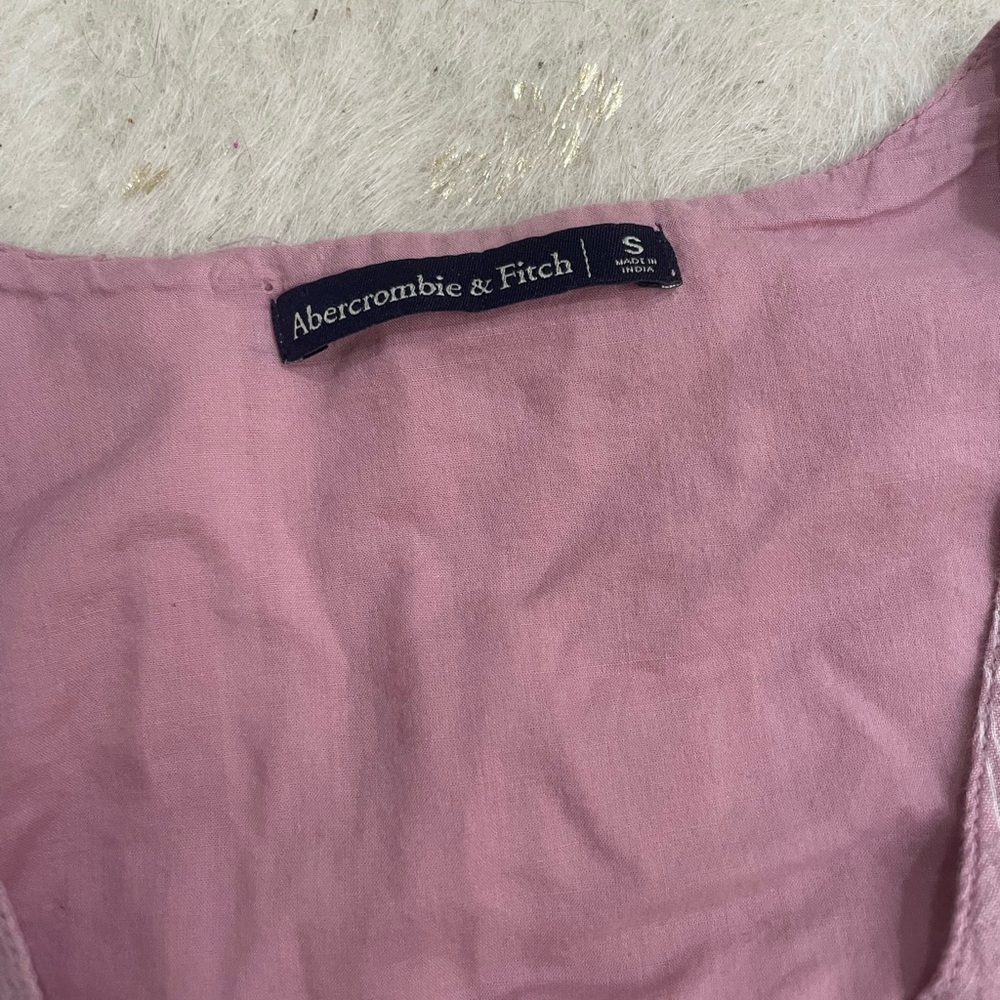 Abercrombie & Fitch pink striped ruffle top - Picture 2 of 4